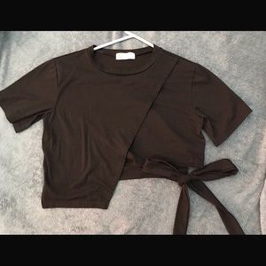 Asymmetrical Cropped Tie Tee